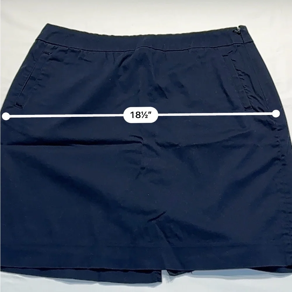 LLBean favorite fit cotton skirt two front pocket side zipper petite size 8 - Picture 4 of 9